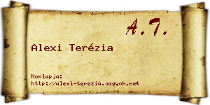 Alexi Terézia névjegykártya